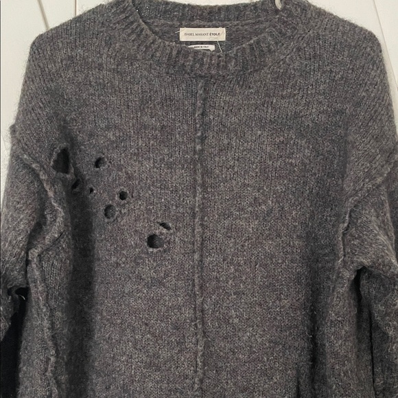Isabel Marant Etoile Distressed Gray Sweater 38 Fits MEDIUM - Picture 5 of 9